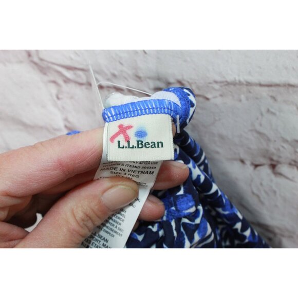 LL Bean Mix and Match Blue Square Neck Floral Tankini Top Size 4 - Picture 7 of 10